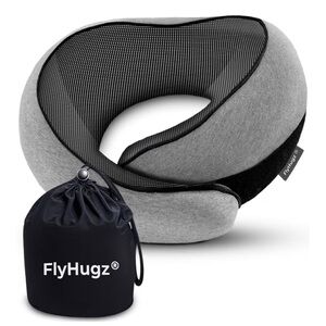 FlyHugz® Neck Travel Pillow | Memory Foam Neck Pillow for Comfort